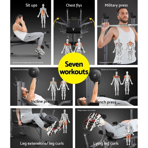 Banc de musculation multifonction Everfit 8 en 1 – Station home gym