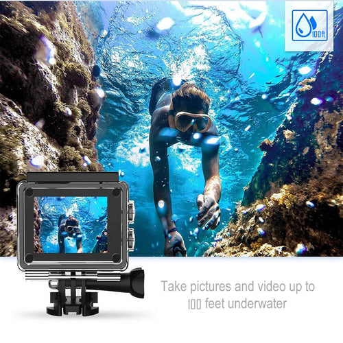 Caméra 4K WiFi étanche avec télécommande RF – Kit complet accessoires