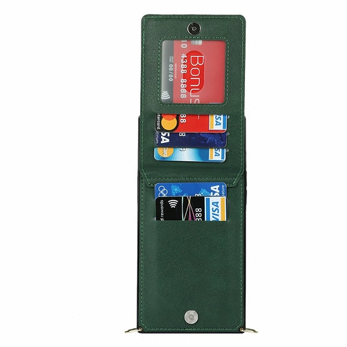 Coque iPhone portefeuille slim avec fermeture éclair et bandoulière