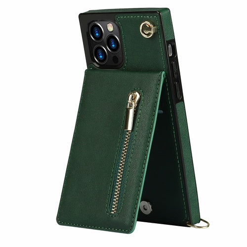 Coque iPhone portefeuille slim avec fermeture éclair et bandoulière